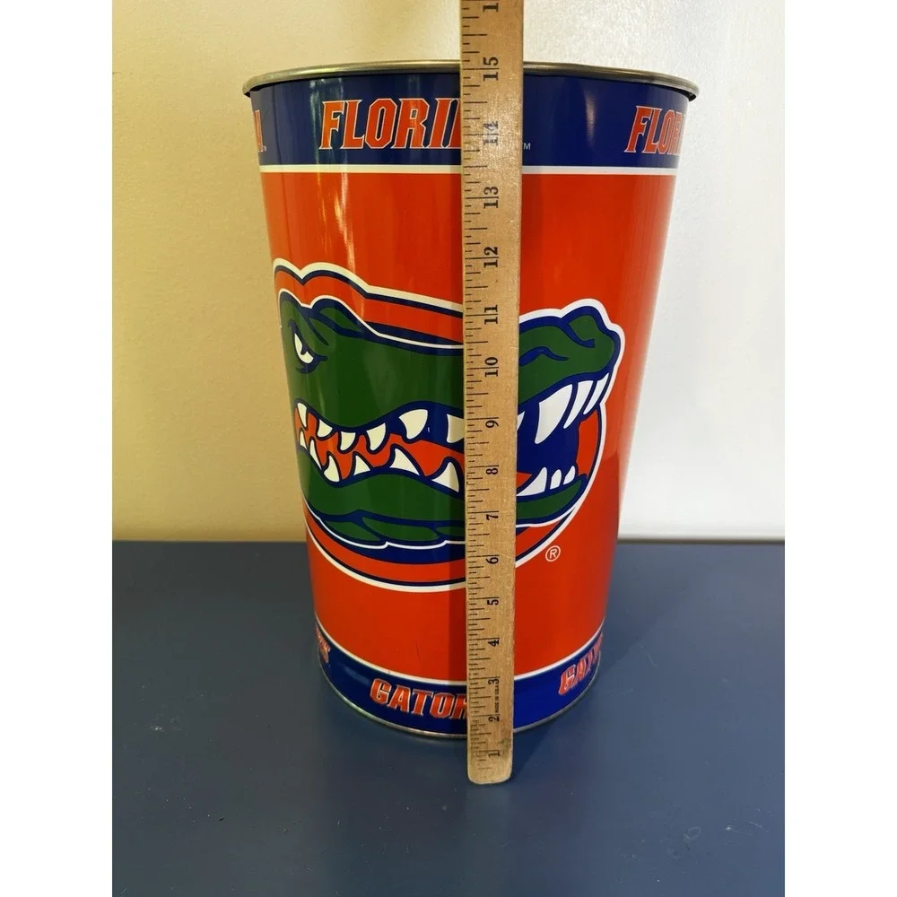 Vintage University of Florida Metal Trash Can Y2K 15